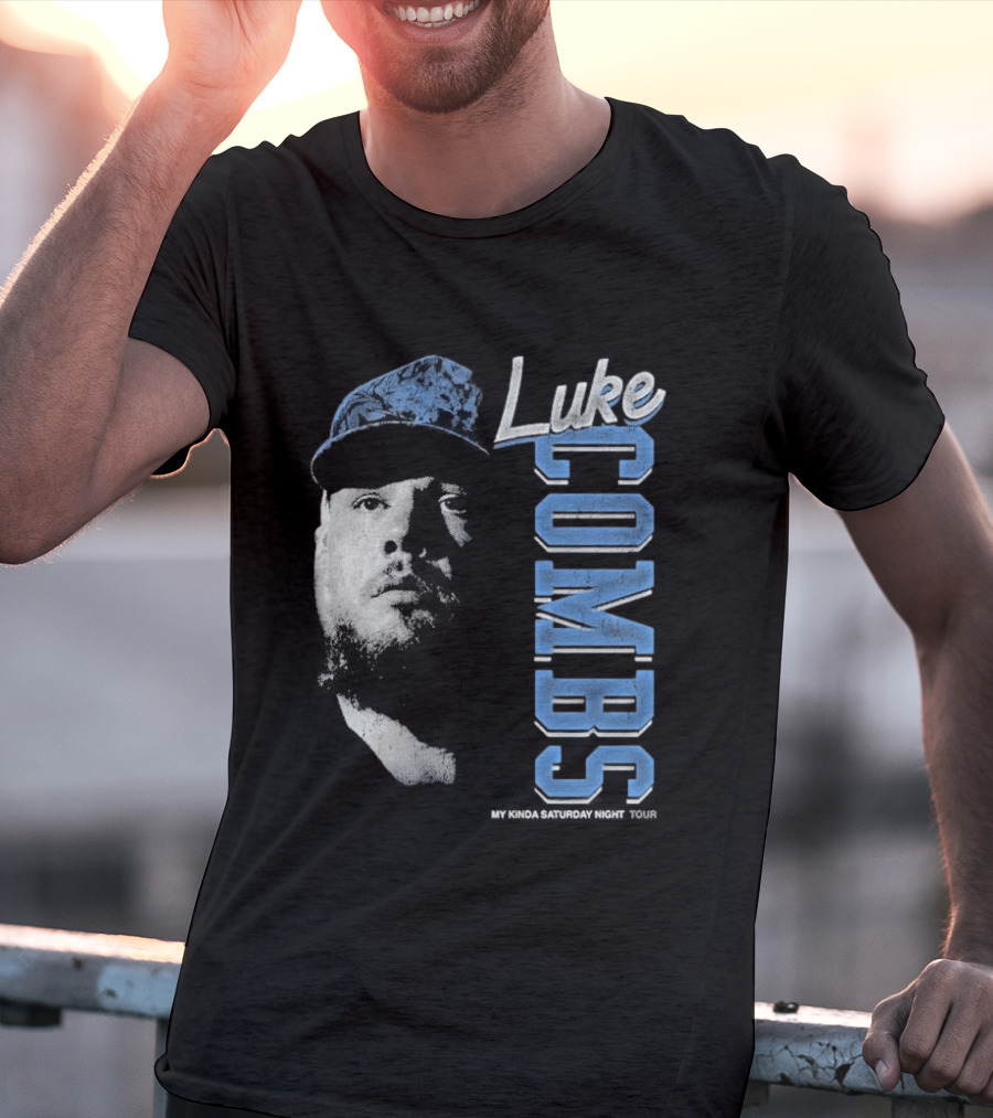 Luke Combs My Kinda Saturday Night Tour Hat And Bearded Face T-Shirt