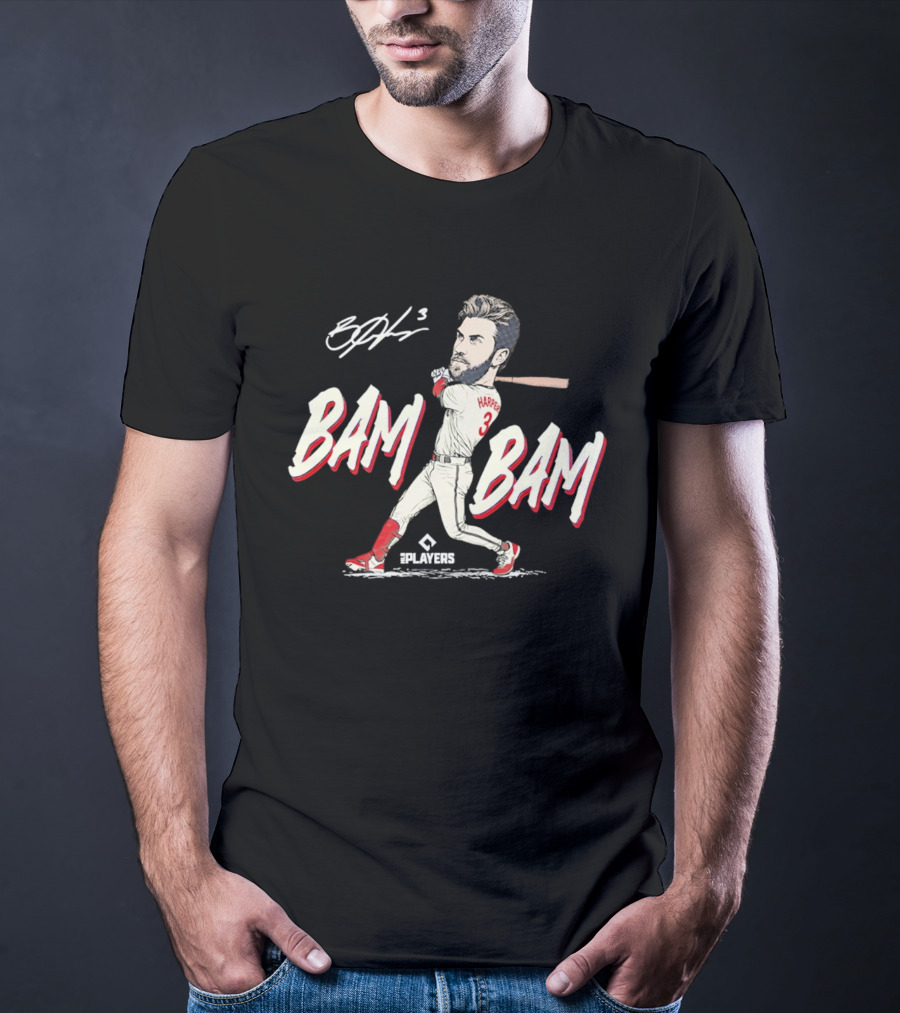 Bryce Harper Bam Bam Caricature Philadelphia Phillies Players Collection T-Shirt