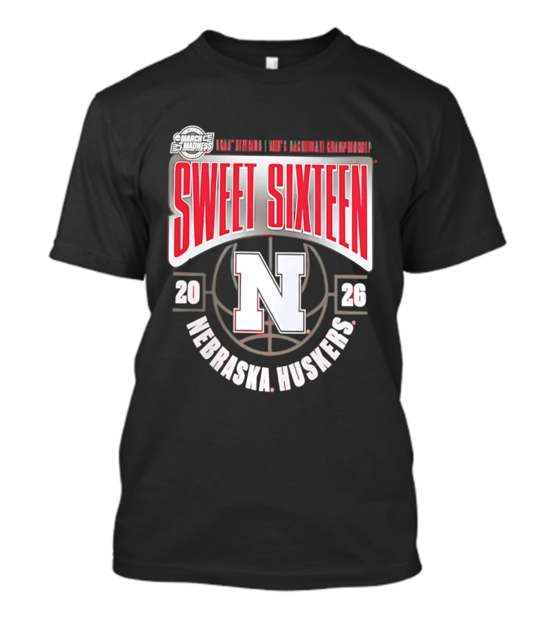 Nebraska Huskers 2026 NCAA Sweet Sixteen Basketball Tournament Championship T-Shirt