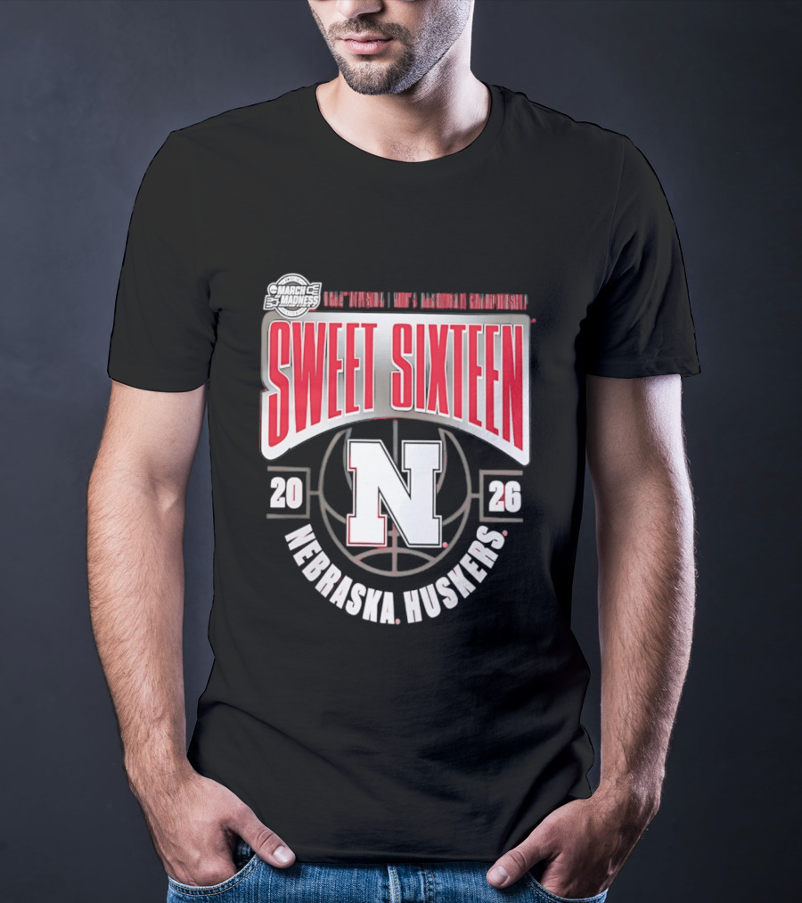 Nebraska Huskers 2026 NCAA Sweet Sixteen Basketball Tournament Championship T-Shirt