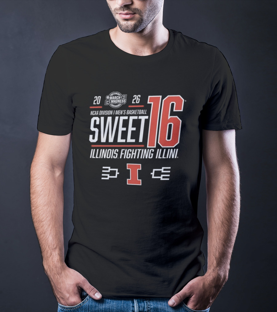 2026 NCAA Men's Basketball March Madness Sweet 16 Illinois Fighting Illini T-Shirt