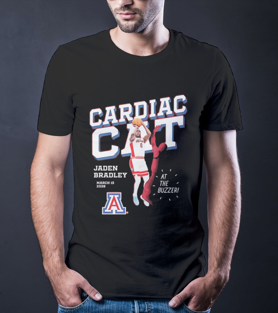 Jaden Bradley Cardiac Cat Arizona Wildcats At The Buzzer T-Shirt