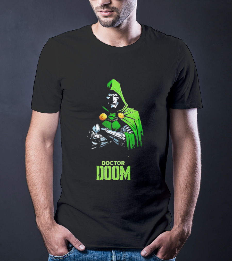 Doctor Doom Green Armor Crossed Arms Marvel T-Shirt