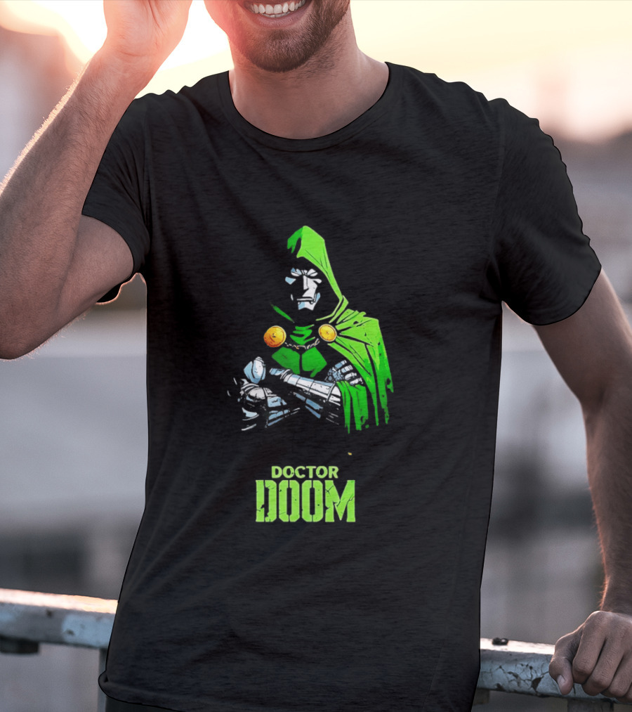 Doctor Doom Green Armor Crossed Arms Marvel T-Shirt
