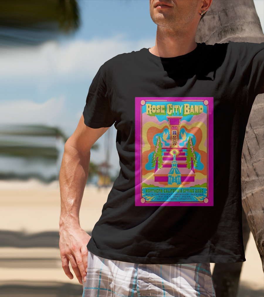 Rose City Band Northern California Spring 2026 Santa Cruz Hopmonk May 14 16 17 Forest Stream Psychedelic T-Shirt