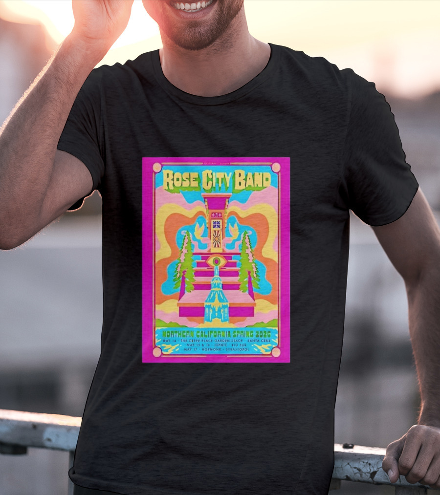 Rose City Band Northern California Spring 2026 Santa Cruz Hopmonk May 14 16 17 Forest Stream Psychedelic T-Shirt
