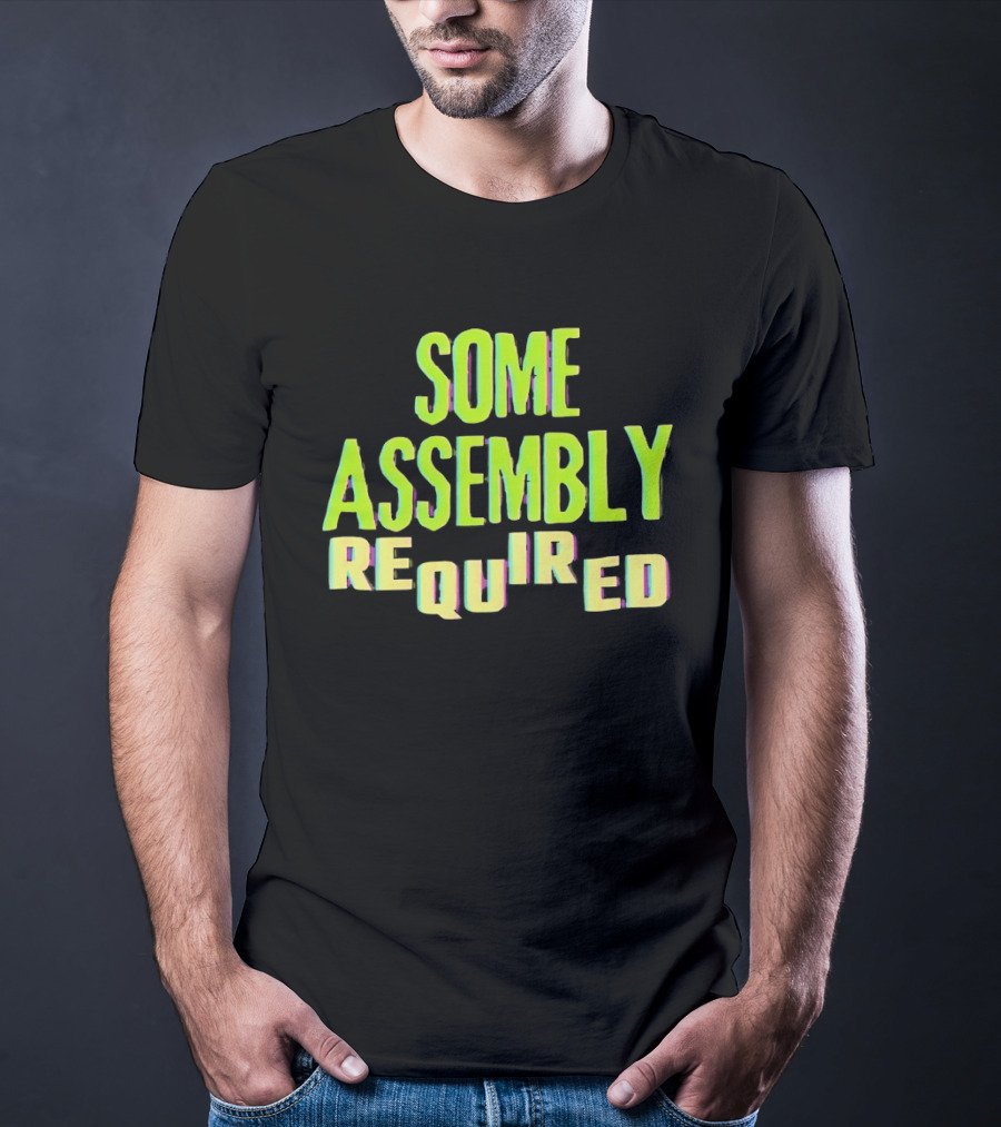 Some Assembly Required Block Style Multicolor T-Shirt