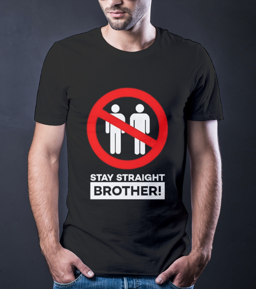 Stay Straight Brother Circle Cross Stencil T-Shirt