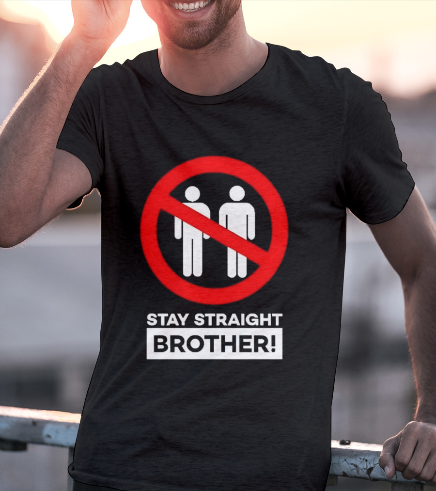 Stay Straight Brother Circle Cross Stencil T-Shirt