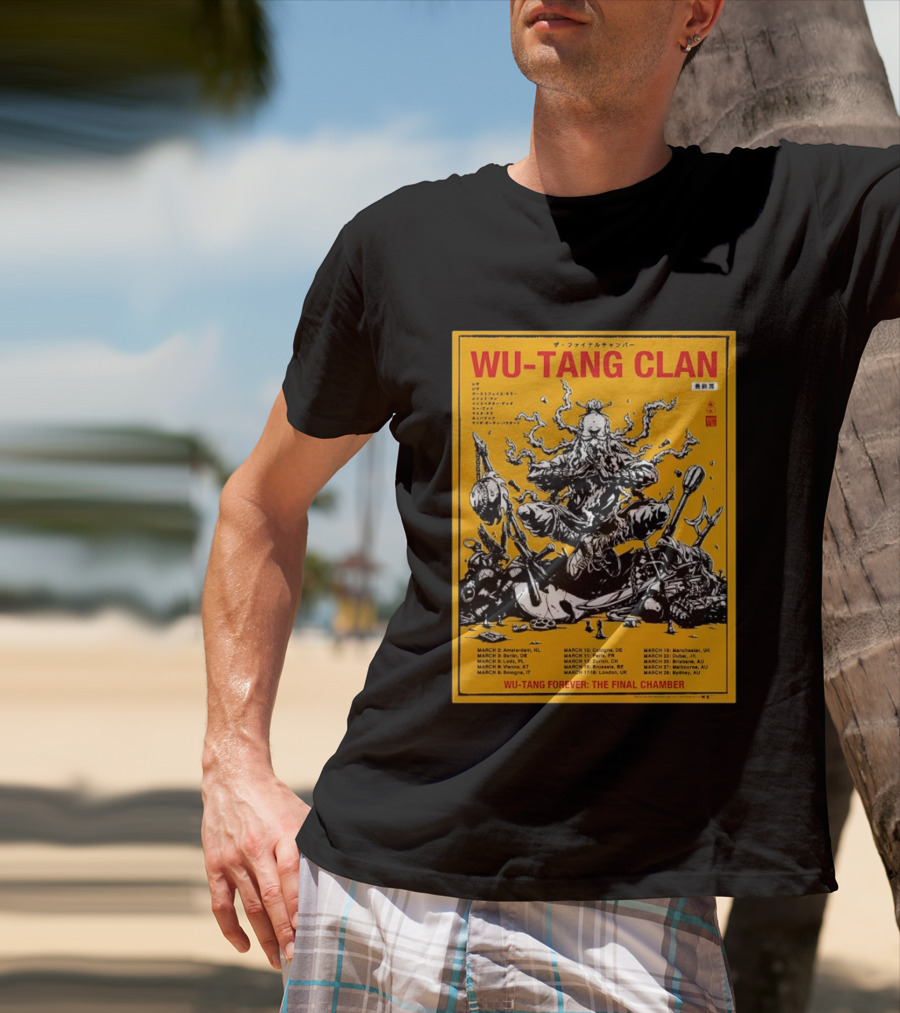 Wu Tang Clan 2026 Europe Tour Wu Tang Forever The Final Chamber Yellow T-Shirt
