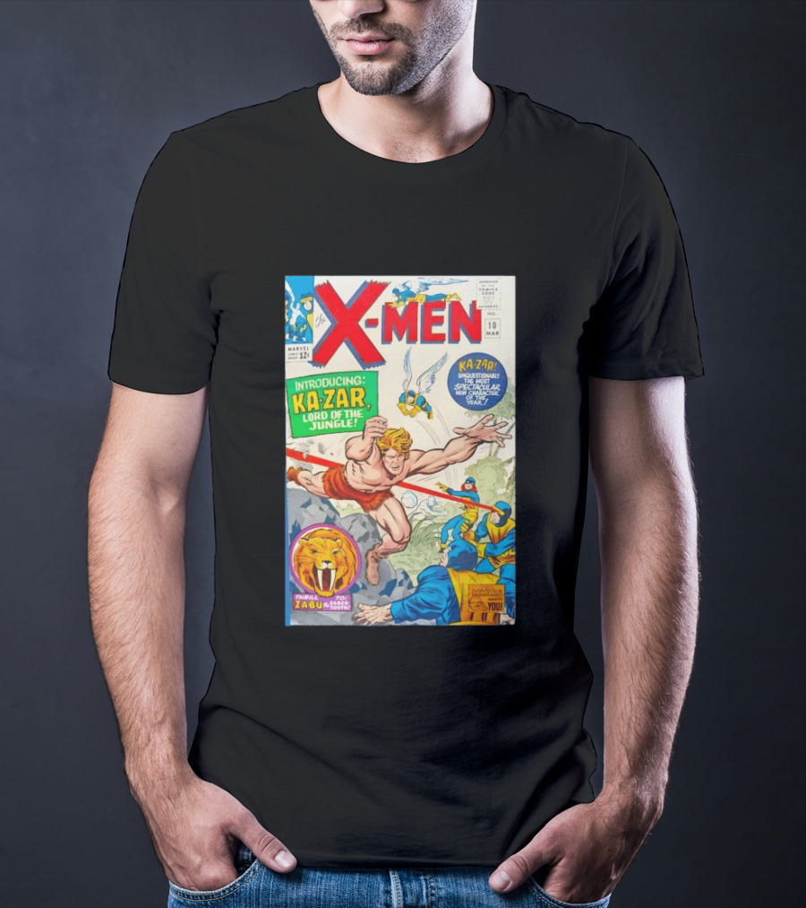X Men 10 Introducing Ka Zar Lord Of The Jungle Marvel Comic Cover With Thrill To Zabu And Unquestionably The Most Spectacular New T-Shirt