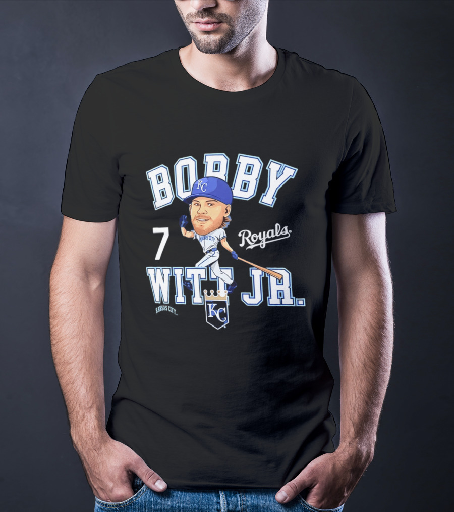 Bobby Witt Jr 7 Kansas City Royals KC Caricature T-Shirt