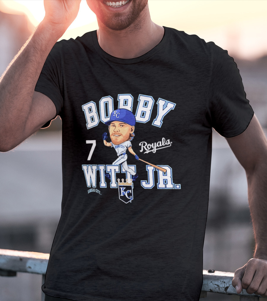 Bobby Witt Jr 7 Kansas City Royals KC Caricature T-Shirt