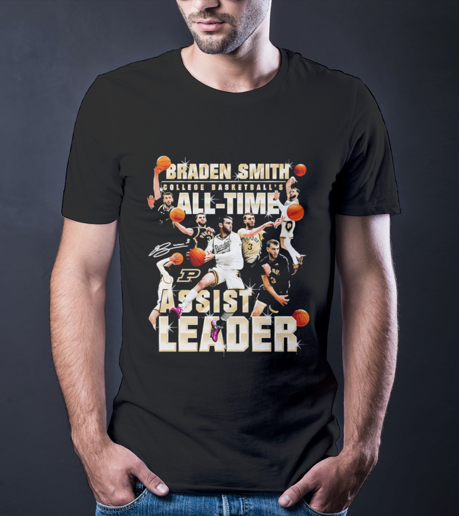 Braden Smith College Basketball's All Time Assist Leader Purdue Boilermakers T-Shirt