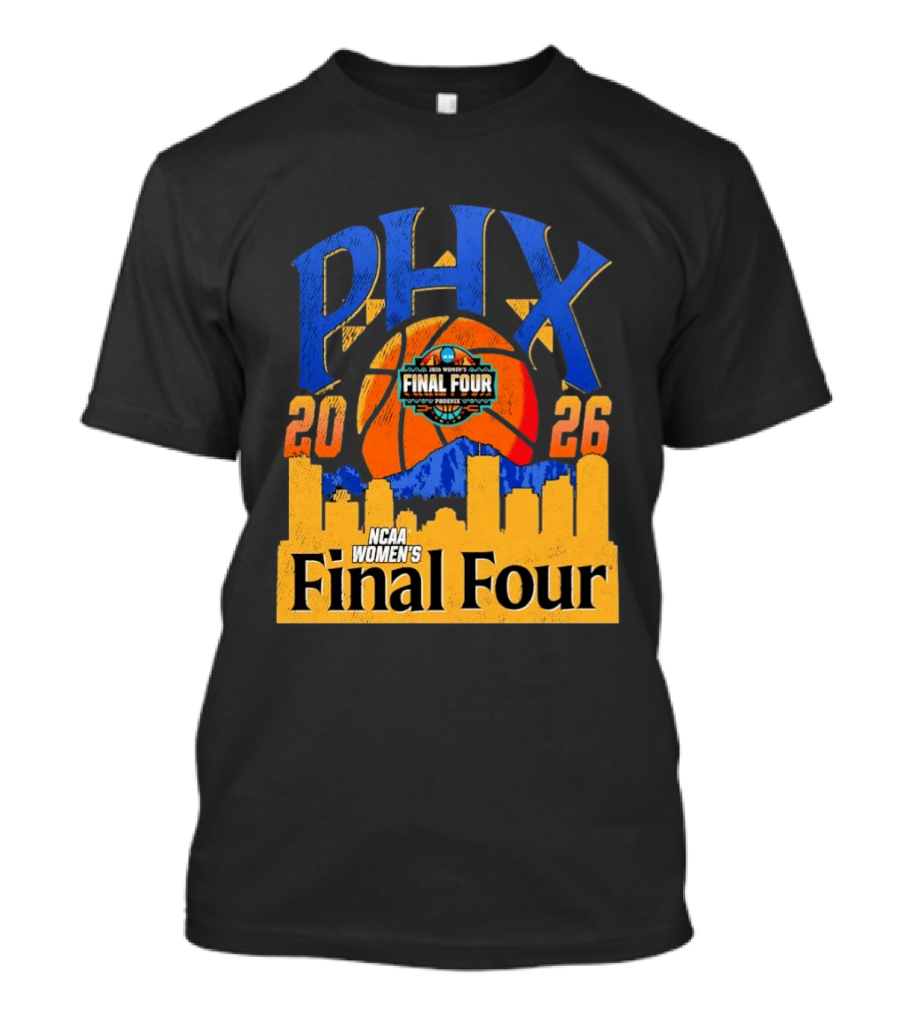 NCAA Women's Final Four Phoenix 2026 PHX City Skyline Basketball T-Shirt