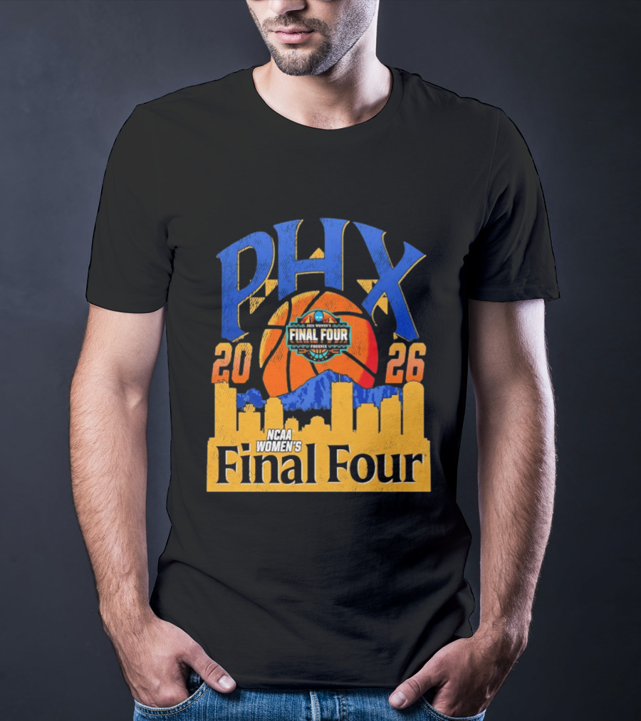 NCAA Women's Final Four Phoenix 2026 PHX City Skyline Basketball T-Shirt
