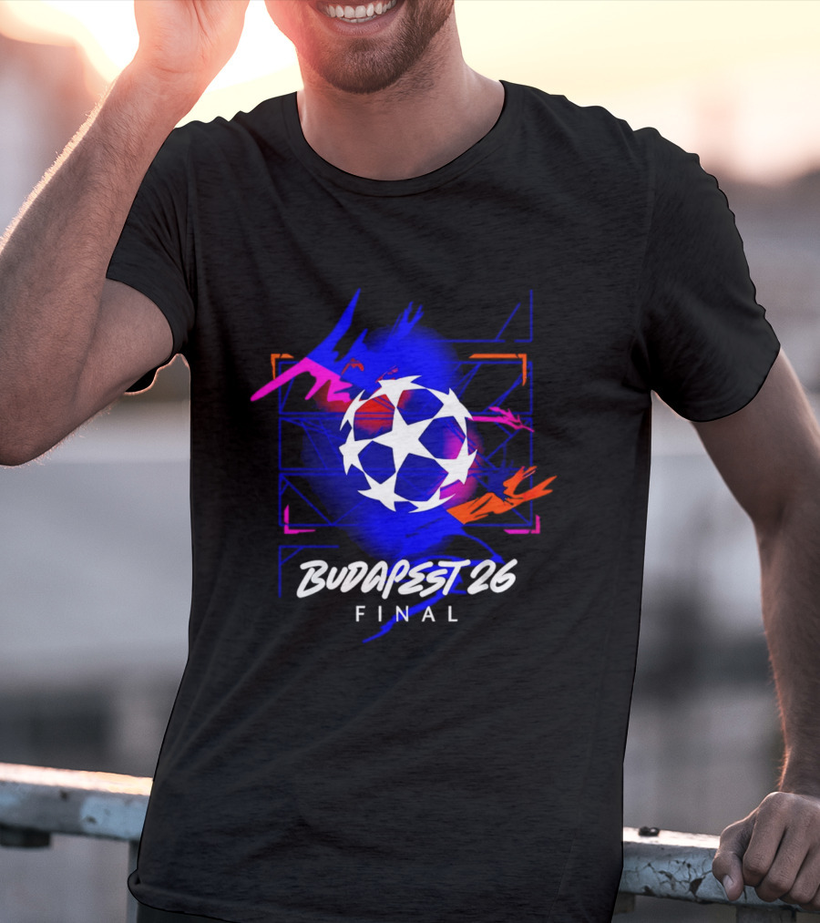 Budapest 26 Final UCL Decorative Hero Soccer Star T-Shirt