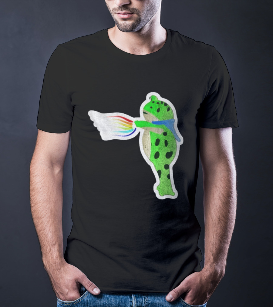 Portland Frog Holding Rainbow Flag LGBT Pride Anti Maga Protest T-Shirt