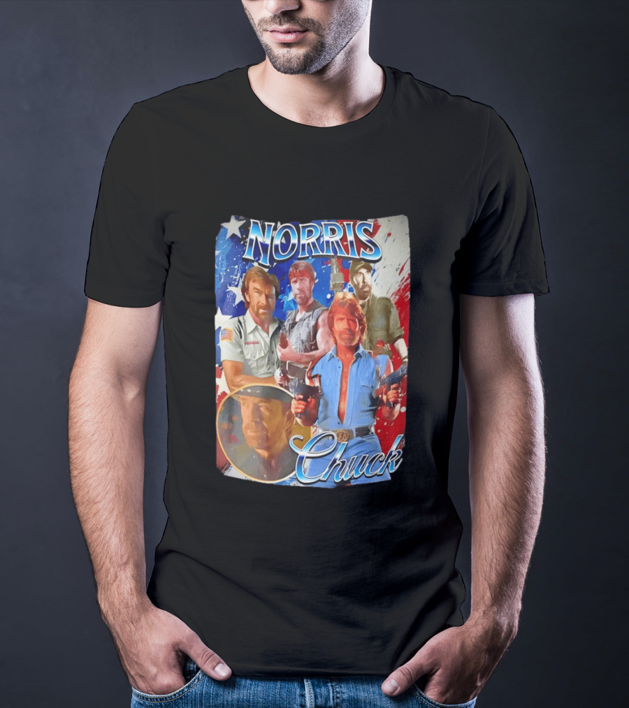 Chuck Norris Walker Texas Ranger Way Of The Dragon American Flag T-Shirt