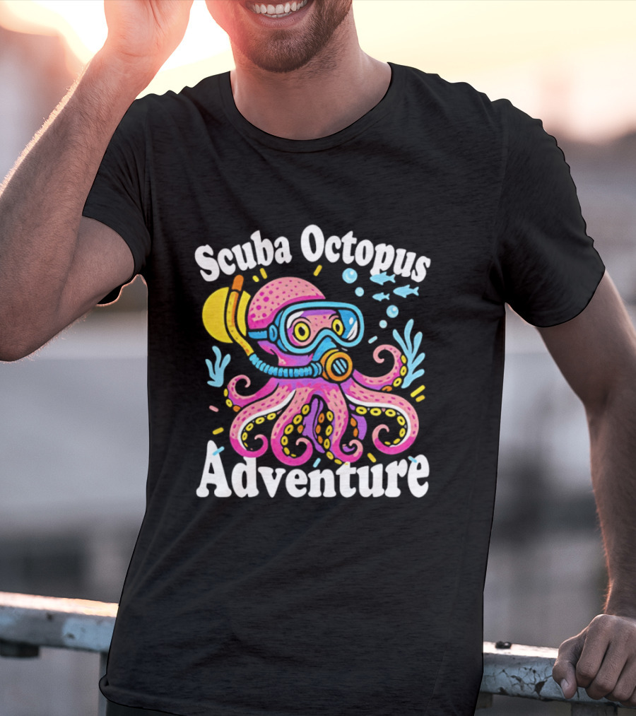 Scuba Octopus Adventure Snorkeling Deep Sea Journey T-Shirt