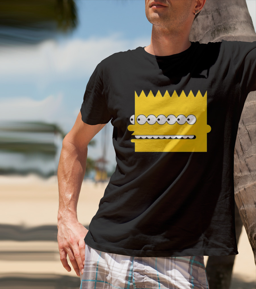 Simps Multi Mult Bart Yellow Silhouette Cartoon Eyes T-Shirt