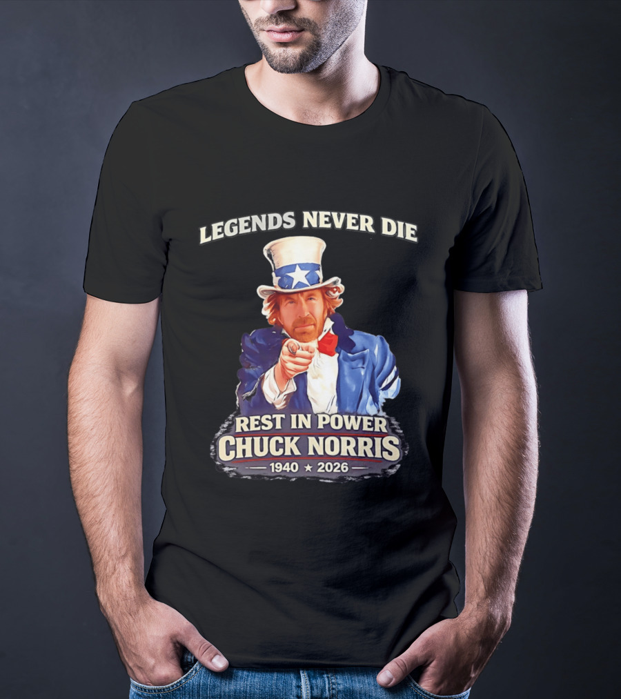 Legends Never Die Rest In Power Chuck Norris 1940 2026 T-Shirt