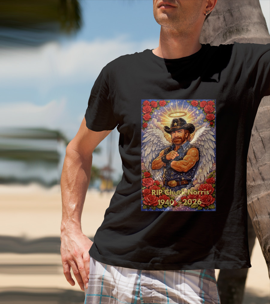 RIP Chuck Norris Angelic Cowboy Tribute 1940 2026 T-Shirt