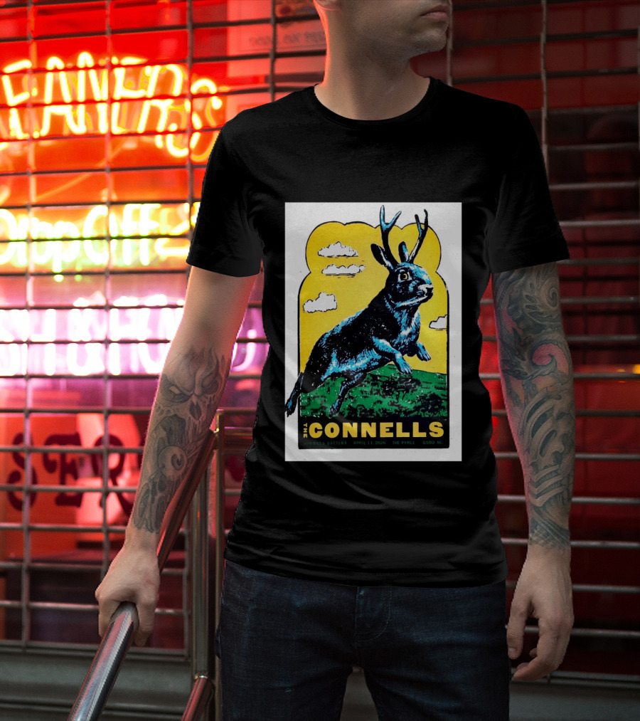 The Connells April 11 2026 The Pyrle Greensboro NC With Bass Battery Jackalope T-Shirt