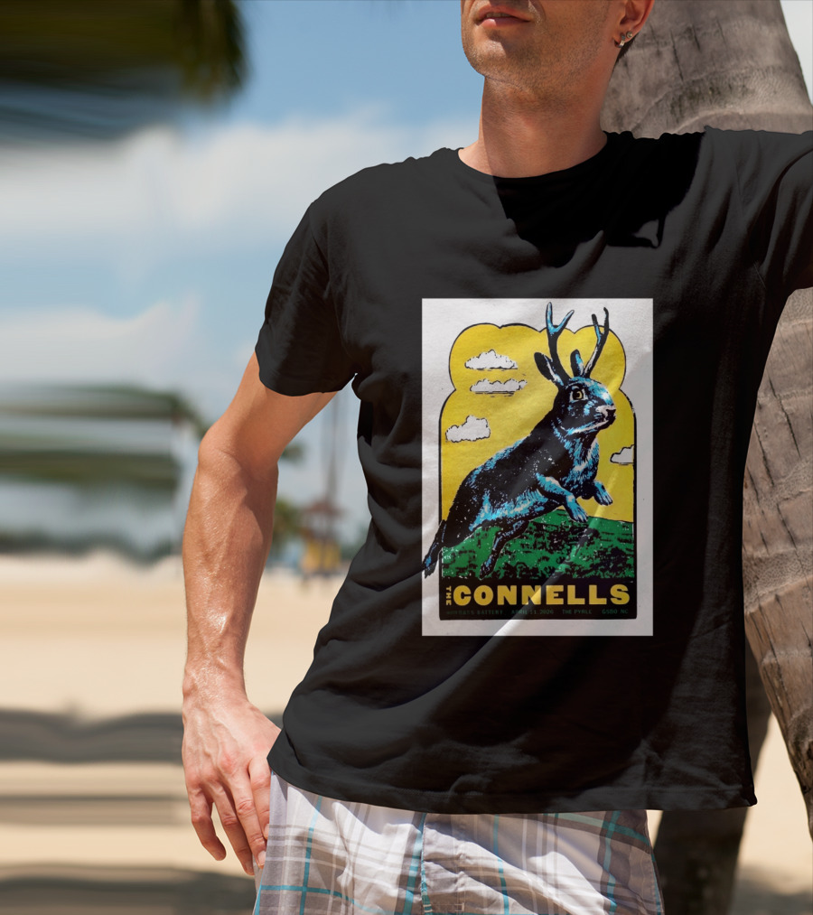 The Connells April 11 2026 The Pyrle Greensboro NC With Bass Battery Jackalope T-Shirt