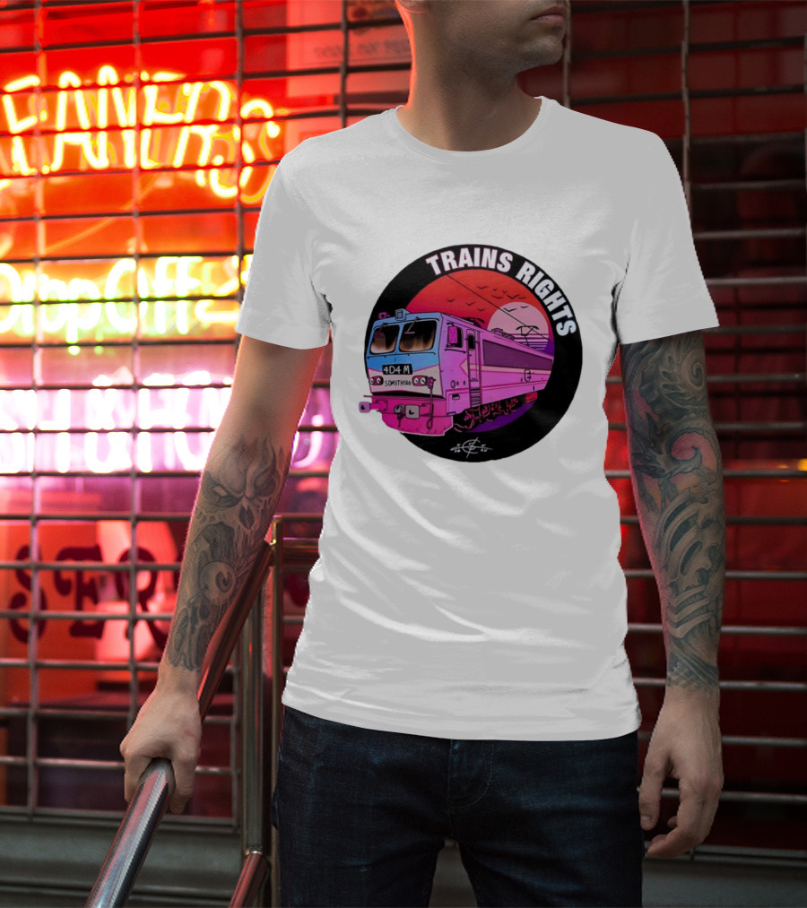 4D4M Something Trains Rights Sunset Train T-Shirt