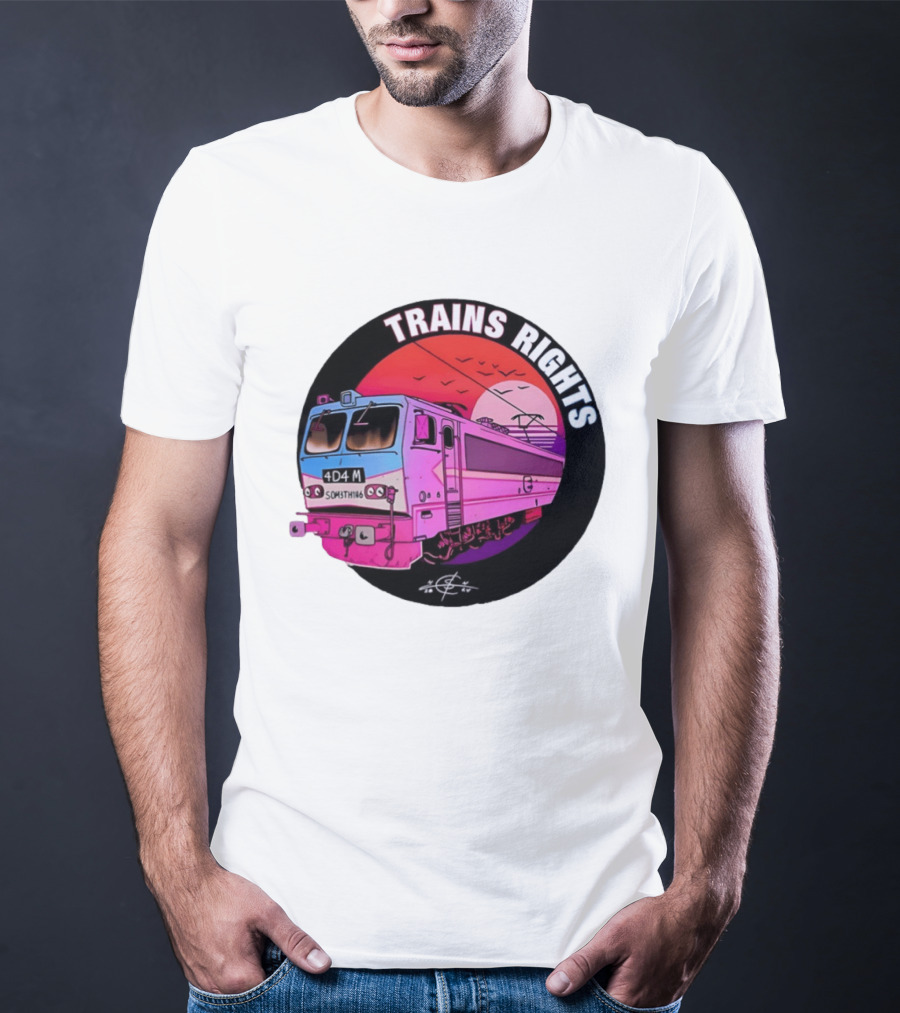 4D4M Something Trains Rights Sunset Train T-Shirt