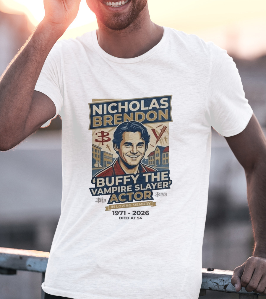 Nicholas Brendon Buffy The Vampire Slayer Actor In Loving Memory 1971 2023 T-Shirt