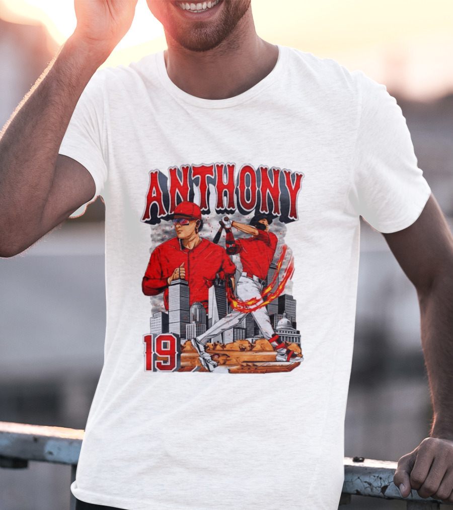 Anthony 19 Boston Red Sox 2026 City Skyline Baseball T-Shirt