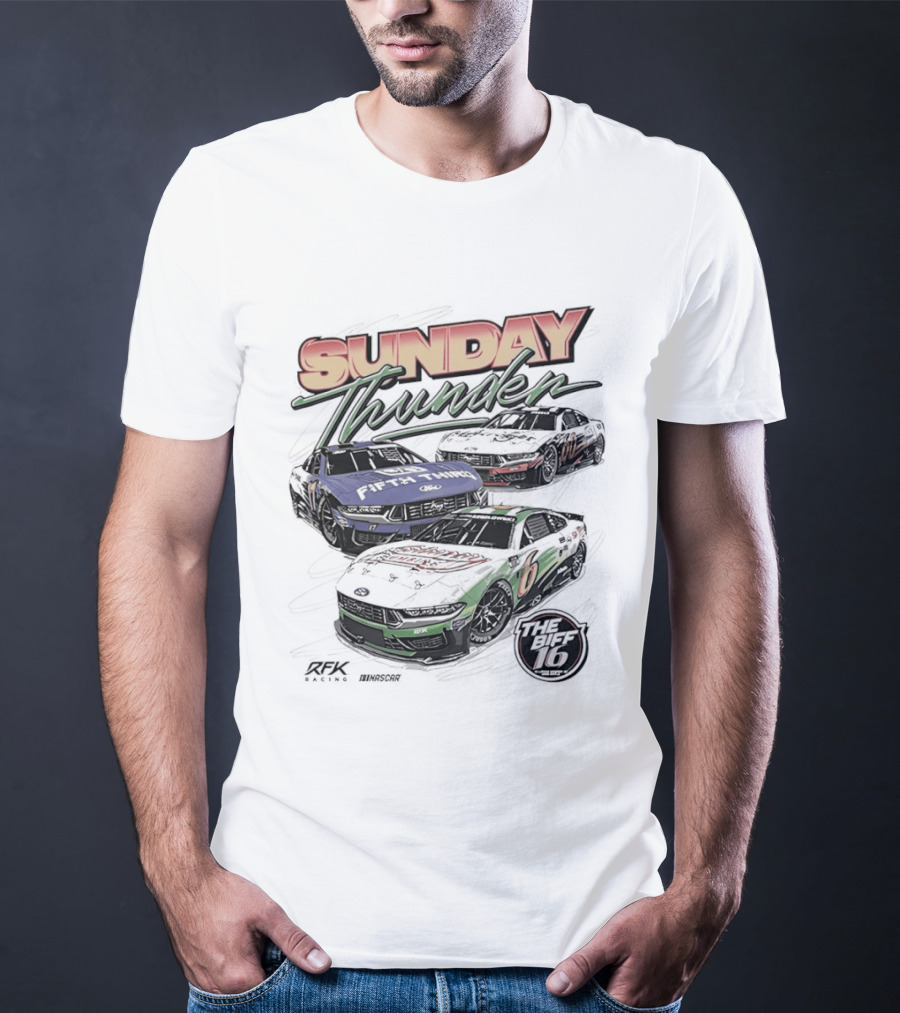 Sunday Thunder RFK Racing 2026 Darlington 6 Car Racing Event T-Shirt