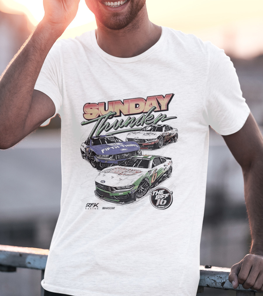 Sunday Thunder RFK Racing 2026 Darlington 6 Car Racing Event T-Shirt