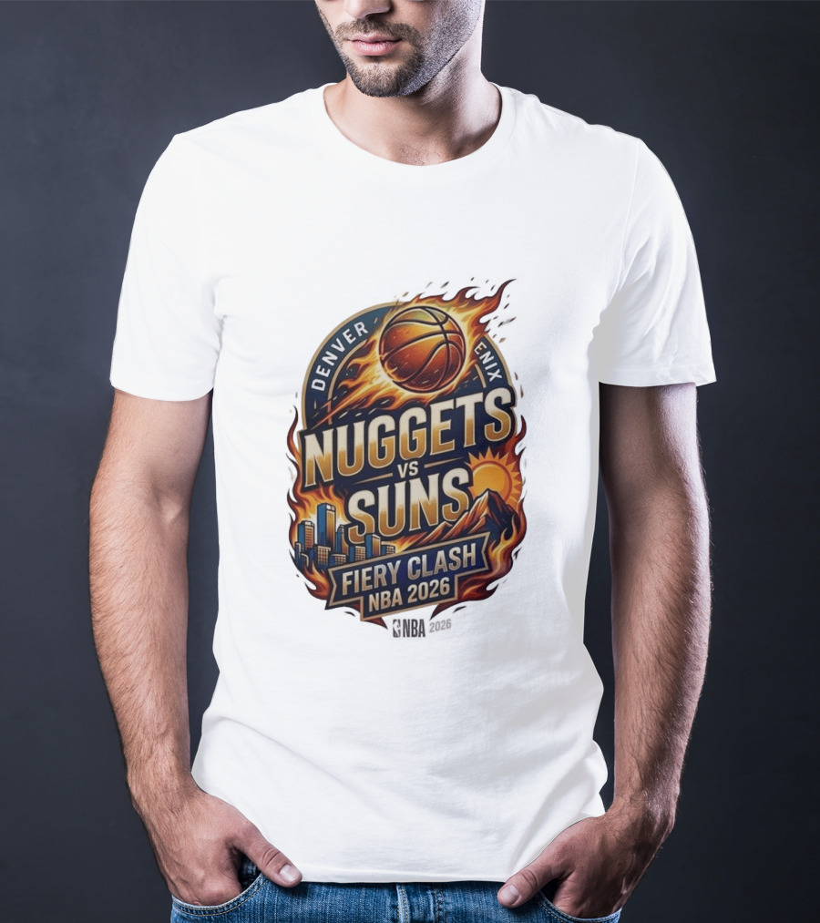 Denver Nuggets Phoenix Suns Fiery Clash NBA 2026 T-Shirt