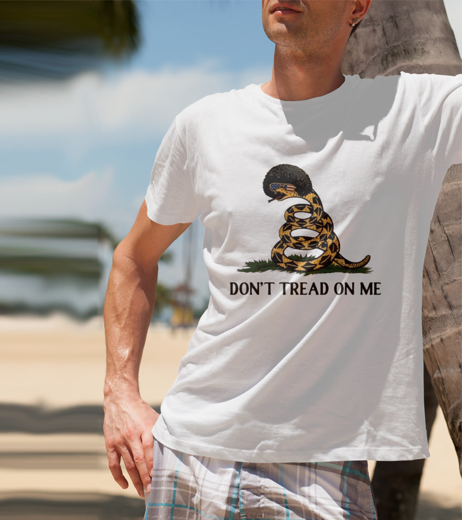 Don't Tread On Me American Flag Afro Snake T-Shirt