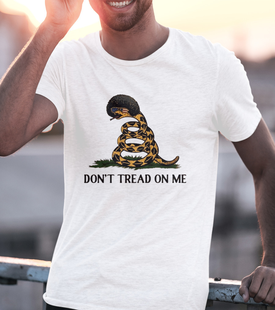 Don't Tread On Me American Flag Afro Snake T-Shirt