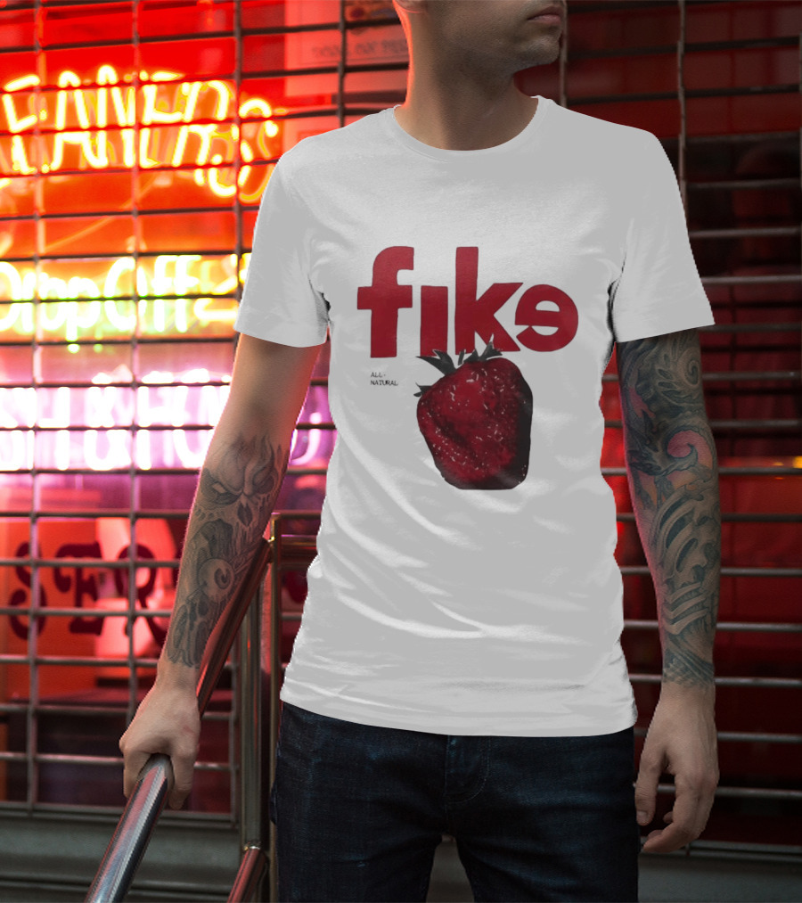 Fike All Natural Strawberry Red Bold Fresh Fruit T-Shirt