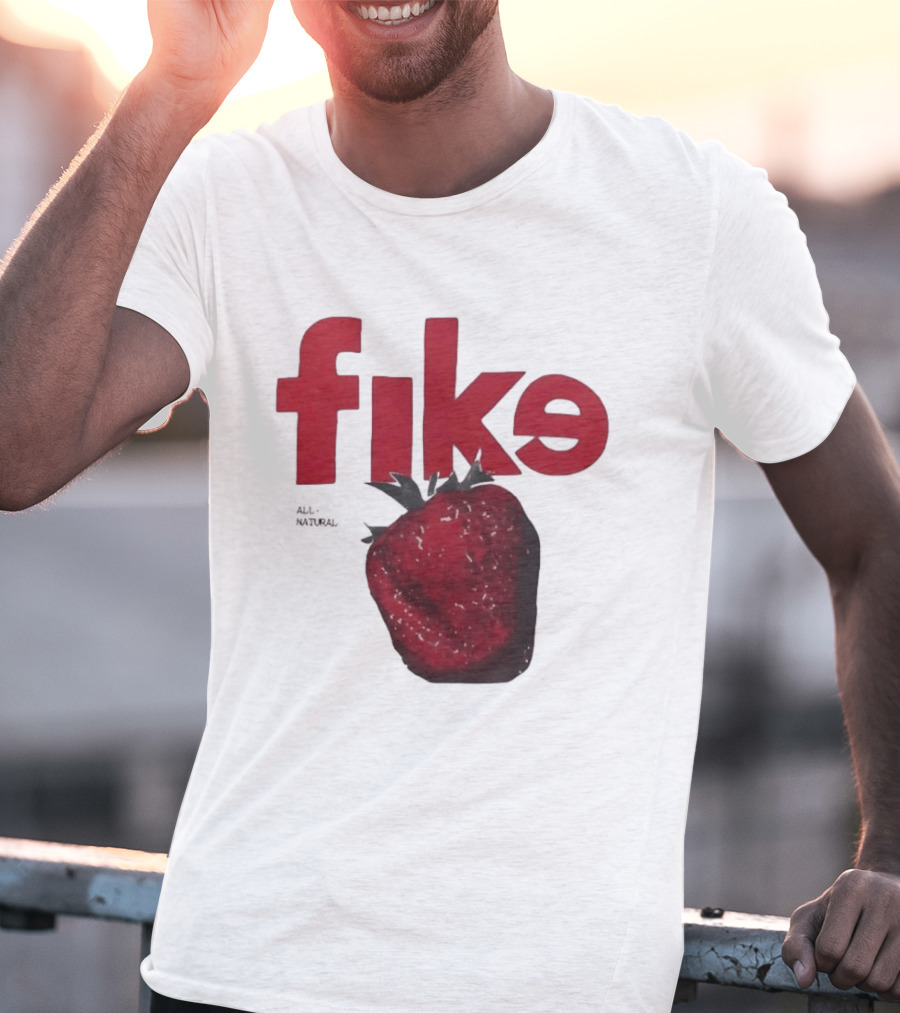 Fike All Natural Strawberry Red Bold Fresh Fruit T-Shirt
