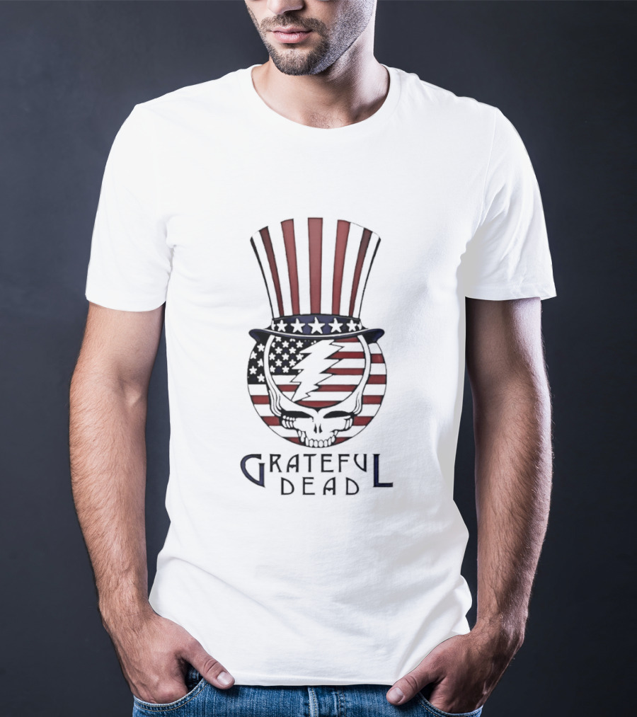 Grateful Dead USA Skull Uncle Sam Stars Stripes Flag 250th Anniversary T-Shirt