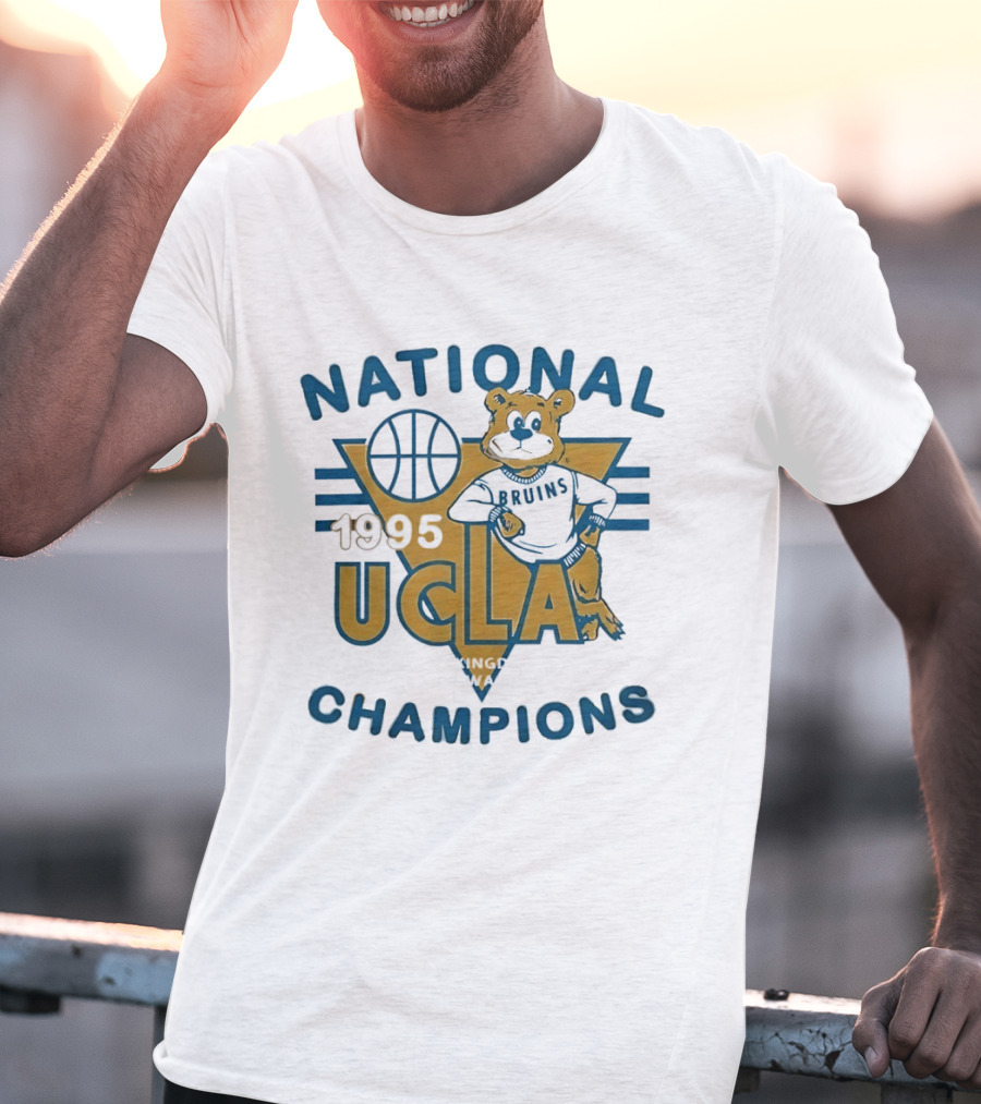 UCLA Bruins 1995 National Champions Basketball Bear T-Shirt