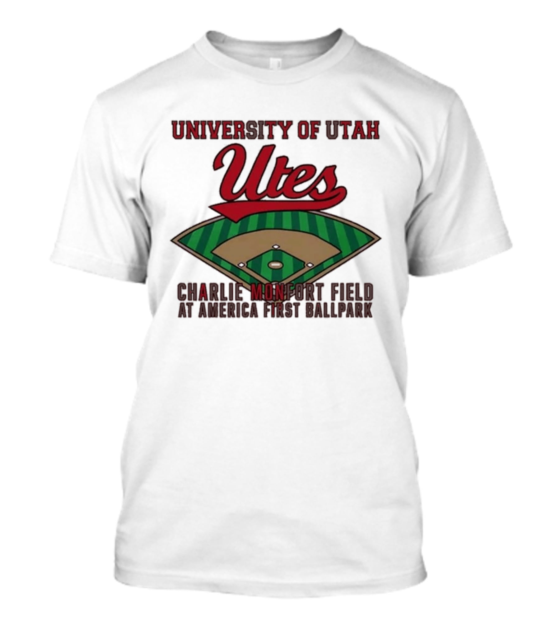 University Of Utah Utes Charlie Monfort Field Baseball America First Ballpark T-Shirt