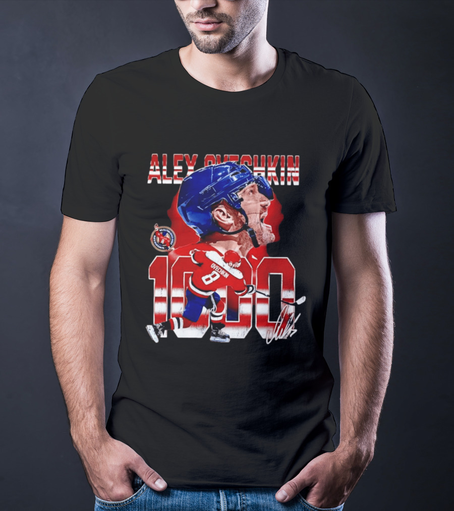 Alex Ovechkin 1000 Goals Washington Capitals Number 8 T-Shirt