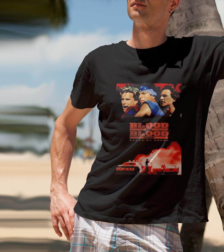 Blood In Blood Out Movie Latino Bound By Honor Dramatic Trio And Intense Action Scene T-Shirt