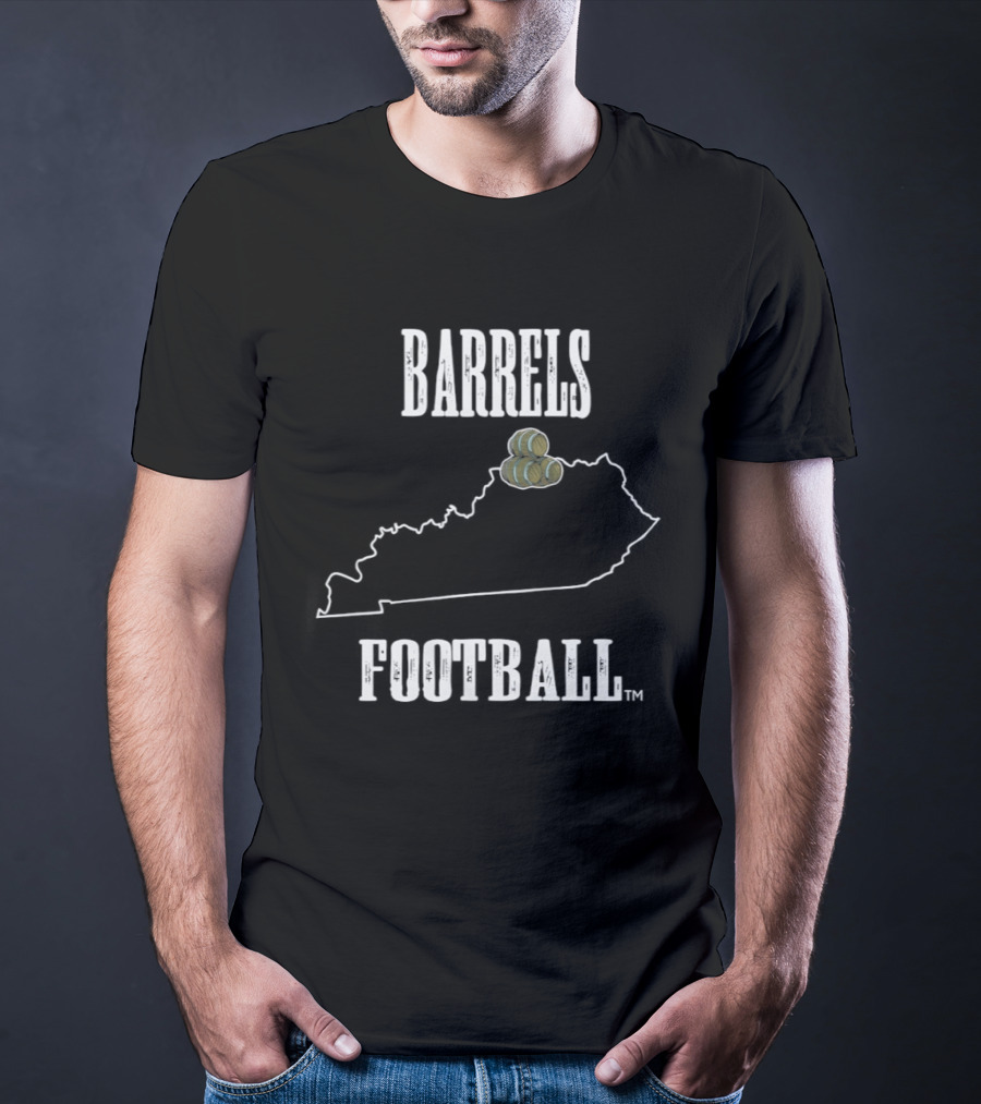 Kentucky Barrels Arena Football Barrels Football Map T-Shirt