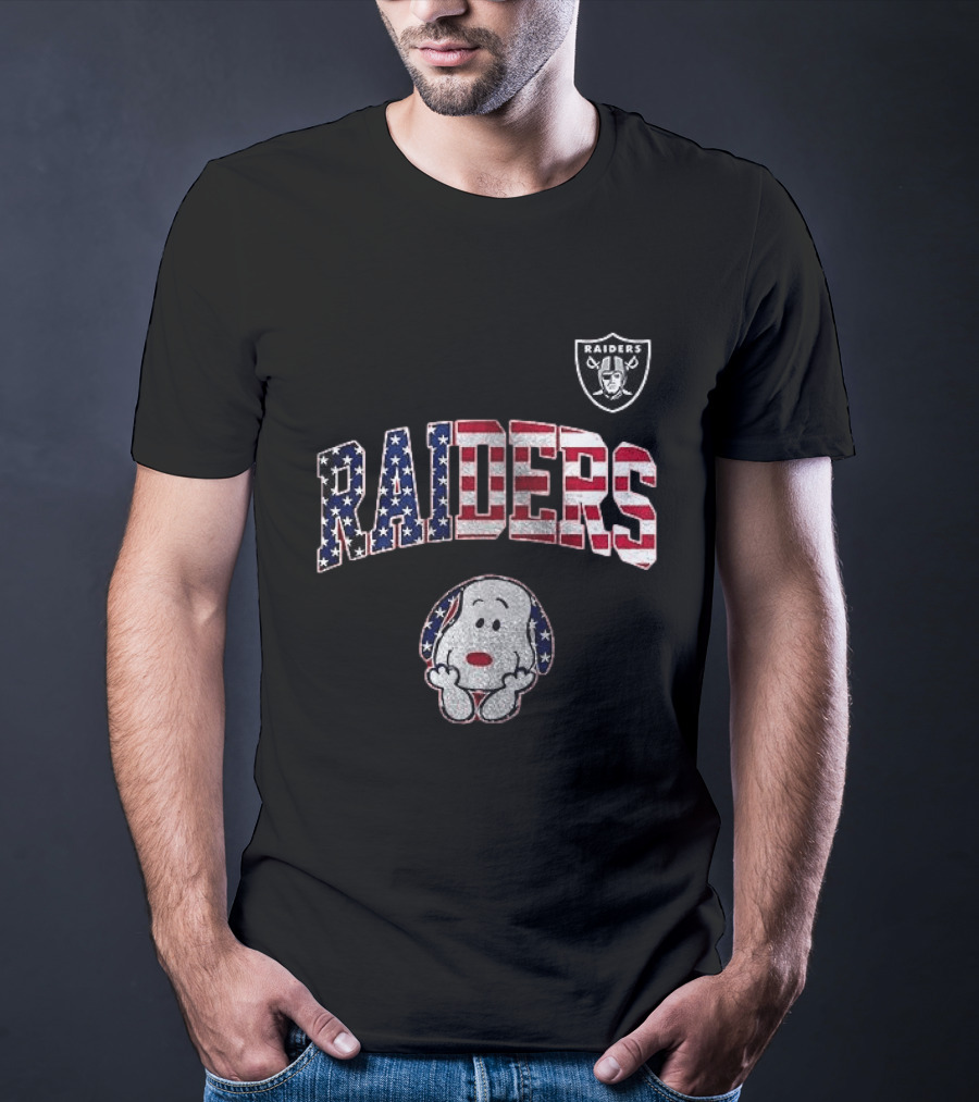 Las Vegas Raiders Peanuts Snoopy USA America 250th Anniversary T-Shirt