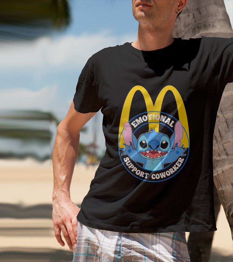 McDonald's Emotional Support Coworker Stitch T-Shirt