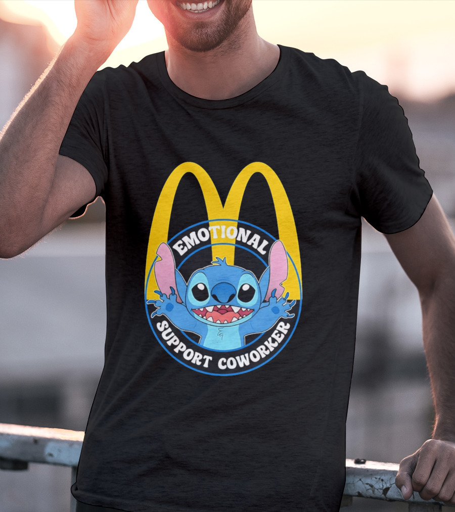 McDonald's Emotional Support Coworker Stitch T-Shirt