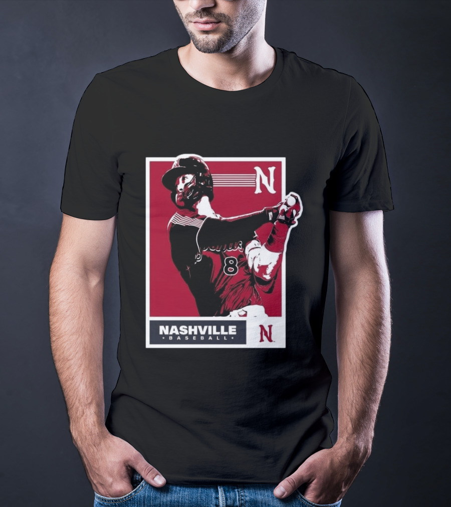 Nashville Baseball 2026 Sounds Tour Yankees Player Number 8 T-Shirt